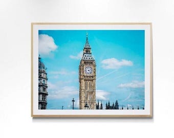 Big Ben Photography Print, London Wall Art, Westminster England Landmark