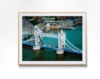 London Tower Bridge Print Minimalist Thames River Cityscape Photography