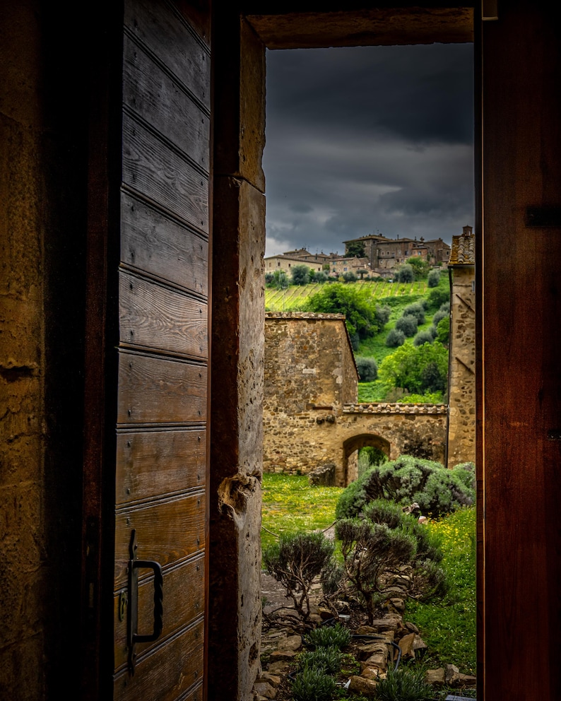 Tuscan Landscape Photo: Rustic Doorway View - Italian Countryside - Etsy