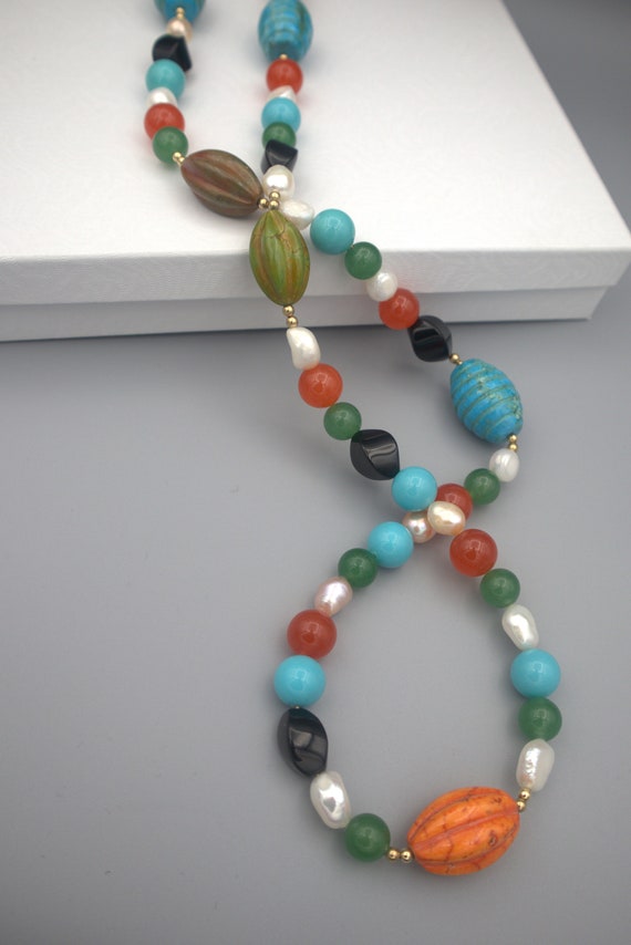 21.70 ct. t.w. Multi-Gemstone Necklace in 18kt Gold Over Sterling | Ross Simons