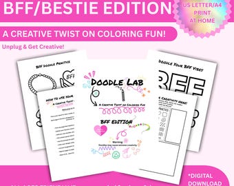 Doodle Lab: BFF-editie | Kleur- en activiteitenpakket Best Friends-thema | Knutselwerkjes voor kinderen | Afdrukbare kunstgames en -pagina's | Pdf voor kinderen