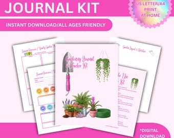 Dagboekplanner tuinieren | Indelingsset voor planten, oogsten en tuin | Afdrukbare digitale download | Binnen tuinieren logboek |Buiten tuinieren logboek