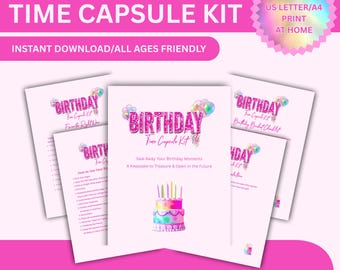 Birthday Time Capsule Kit | 20-Page Memory Keepsake | Fun Birthday Activity for Kids & Teens | Instant Download PDF | Time Capsule Birthday