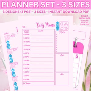 Rosa kalenderpaket | Dagliga, veckovisa, månadssidor | 3 storlekar (Letter A4 A5) | Minimalistiska kalenderinlägg | Digital nedladdning | Kalenderset