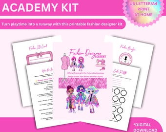 Fashion Designer Kit | 30-Page Printable Design Studio for Kids | Create Outfits & Sketch Clothing Ideas | Creative Fashion Activity