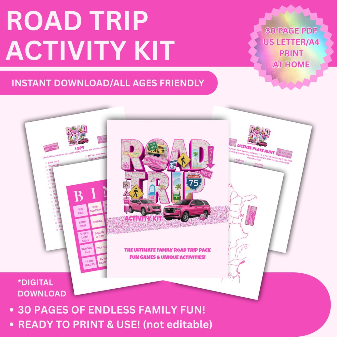 Road Trip Activity Kit | 30 Printable Games & Activities for Kids and ...