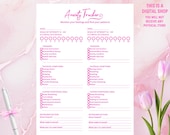 Anxiety Tracker Printable | Mental Health Log | Mood & Stress Journal | A4 Letter PDF | Digital Download | Anxiety Tracker Log Printable PDF