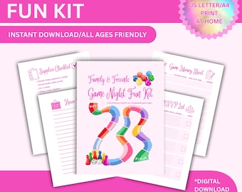 Game Night Fun Kit | Tournament Brackets, Score Sheets & Certificates | Printable Digital Download | Game Night Printables | Game Night Kit
