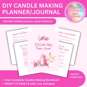 Candle Making Printable Kit | DIY Candle Planner | Wax &amp; Wick Tracker | Digital Download ...