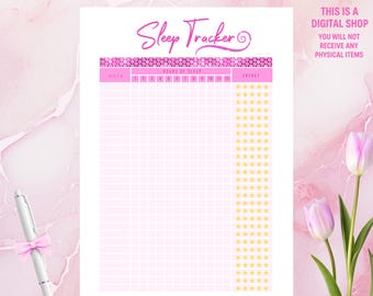 Sleep Tracker Printable | Daily Sleep Log | Bedtime & Hours Tracker | A4 A5 Letter PDF | Digital Download|Sleep Tracker Instant Download PDF