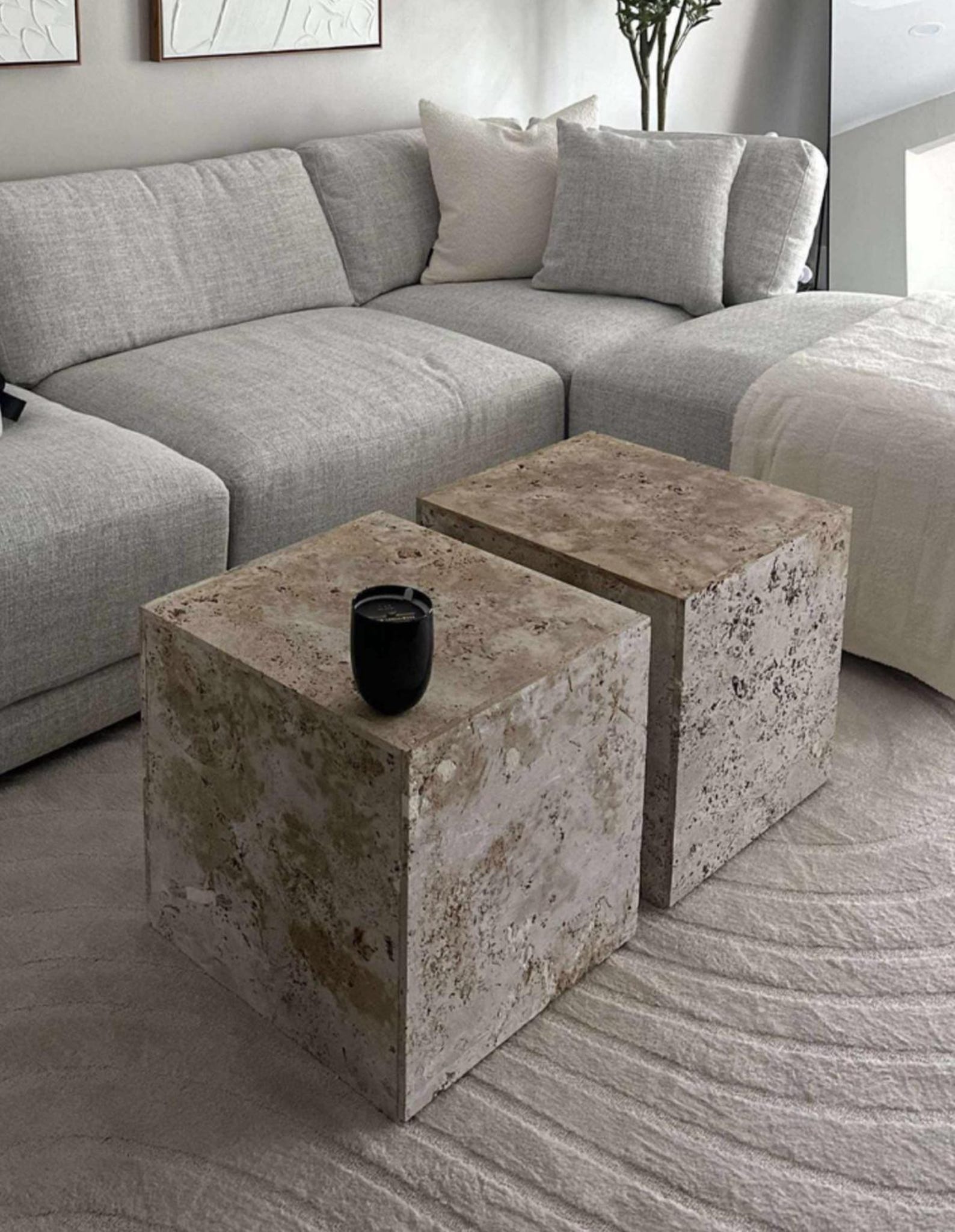 Brand New - Italian Travertine Coffee Tables - Etsy