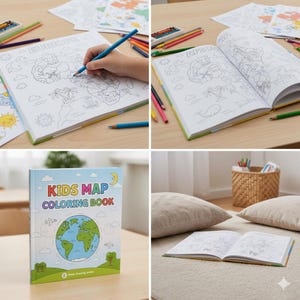 Kids Map Color Kids Map Coloring Book | World Geography Activity for Kids | Learn ...
