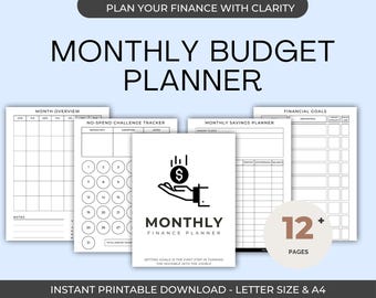 Printable Savings Tracker Bundle | Budget Planner Templates | Finance Tracker | Money Challenge Logbook | Digital Download