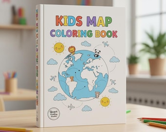 Kids Map Coloring Book | World Geography Activity for Kids | Learn Countries & Continents | Educational Printable Coloring Pages