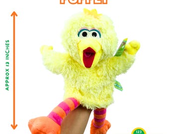Sesame Street Big Bird Hand Puppet – 13" Soft Plush Toy for Kids and Toddlers Pretend Play & Creative Learning