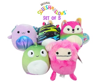 Squishmallows 6-Inch Mini Plush 5-Pack- Snuggle Collection Plushes- Collectible Soft Stuffed Animals Toy- Gift for Kids, Girls & Boys