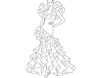 The Fashion Coloring Book | 50 Outfits | Runway, Streetwear, Vintage, Global & Fantasy | Printable PDF Digital Download