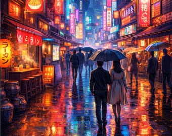Cyberpunk Inspired Tokyo Art Print