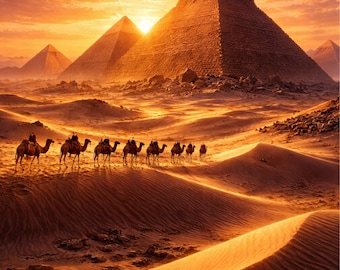 Pyramids of Giza Art Print