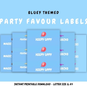 Bluey Party Themed Party Favour Tags