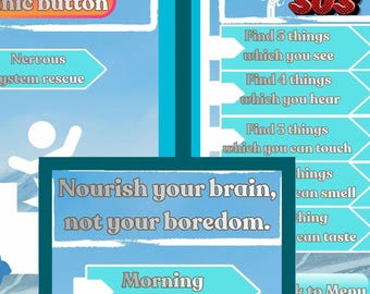 ADHD Dopamine Menu, Nervous System SOS Rescue Deck (Canva Editable, Digital Download)