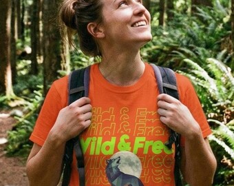 Geometric Wolf Howling Moon T-Shirt | Wild & Free Nature Apparel