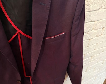 Sharp Slim-Fit Plum Blazer | Deep Purple Sport Coat with Elbow Patches