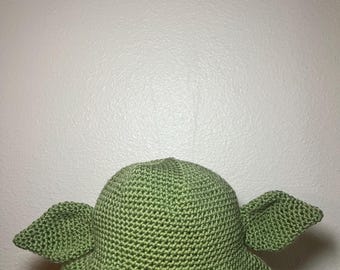 Yoda inspired crochet bucket hat