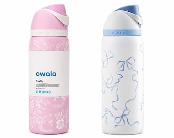 Nastro Owala Tailor rosa 32oz/ Owala legato e fiocco blu reale personalizzato