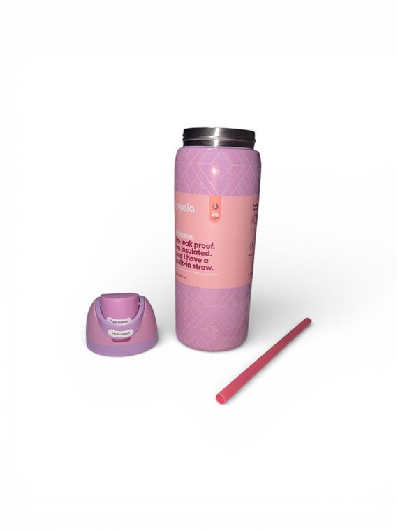 16oz stainless steel water bottle with built in straw Traveler with Flip Straw Lid
