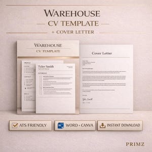 CV-sjabloon magazijn | ATS-vriendelijk cv voor magazijnmedewerker, picker-verpakker en algemeen arbeider | Word en Google-documenten