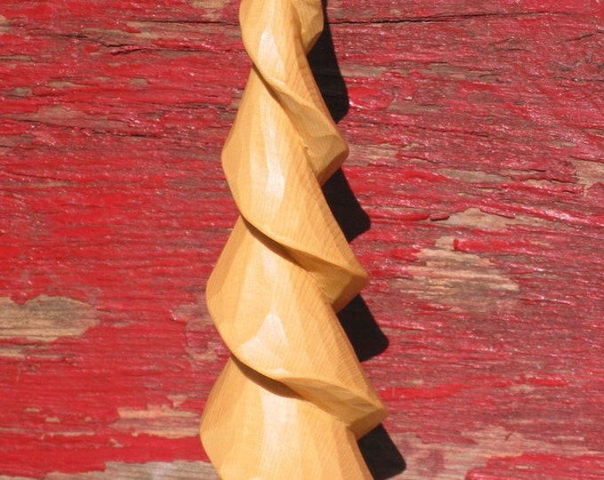 Hand Carved Spiral PINE TREE Wood CARVING Home & Cabin Decor Etsy