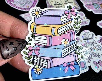 Book Stack Sticker, Vinyl Kindle Sticker