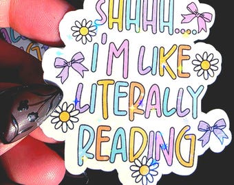 Bookish Vinyl Sticker: Reading Theme, Kindle, Laptop Decal