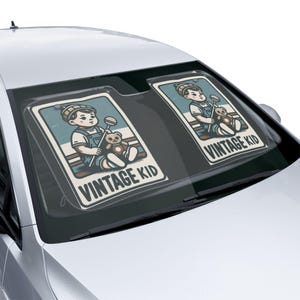 Vintage Kid Car Sun Shades, Retro Automotive Accessories, Child Safety Shade, Baby Car Protection, Kid-themed Sunshade