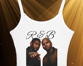 R & B Crop Top, Usher Chris Brown Graphic Tee, 90er Jahre Hip Hop Tank