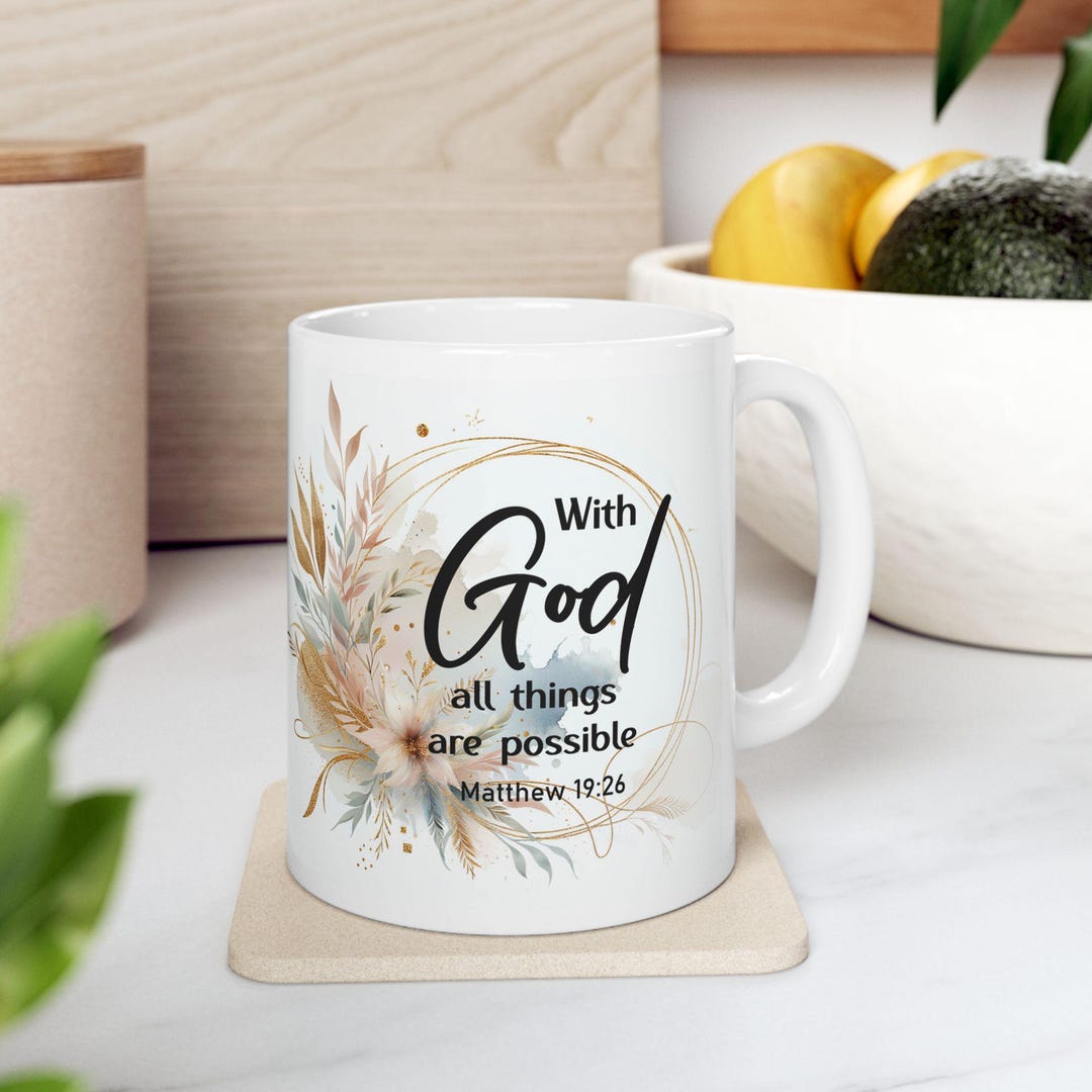 Bible Verse Mug, Ceramic Scripture Coffee Cup 11oz 15oz - Etsy