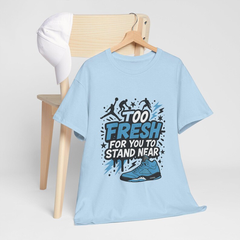 Jordan 5 Unc Graphic Tee, Basketball Shirt, Sports Fan Apparel, Athlete Gift, Unisex T-Shirt image 3