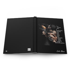 Personalized Affirmation Journal, Empowered Black Woman Hardcover Notebook, Custom Name Inspirational Diary Gift image 4
