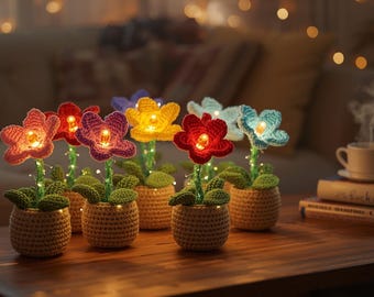 Crochet Flower Lamp Pattern PDF(digital download)