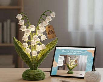 Crochet Lily of the Valley Glow Lamp Pattern (digital download)
