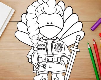 Kpop Star Turkey Disguise Printable | Thanksgiving Craft for Kids | Turkey Template | Instant Download