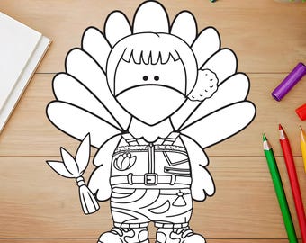 Kpop Star Turkey Disguise Printable | Thanksgiving Craft for Kids | Turkey Template | Instant Download