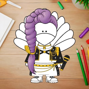 Kpop Star Turkey Disguise Printable | Thanksgiving Craft for Kids | Turkey Template | Instant Download PDF