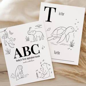 ABC Animal Coloring Book | Baby Shower Game | Baby's First ABC Book | Keepsake Gift | Printable PDF