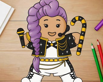 Disguise a Gingerbread Man as Kpop Star | Gingerbread in Disguise Printable | Christmas Activity Crafts for Kids | Instant Download