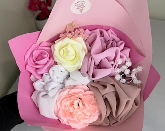 Elegant Hijab Flower Bouquet | Chiffon Hijab Set, Muslim Gift