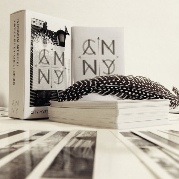Indie Tarot Card Deck, City Mystic Tarot: NYC, original black and white travel design photography Art Tar