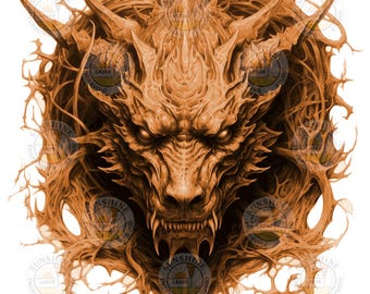 Dragon 3D Illusion, Laser Engraving: Grayscale PNG Files (Digital Download)