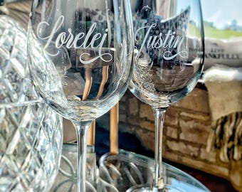 Custom Engraved Wine Glass, Personalized Portrait Gift